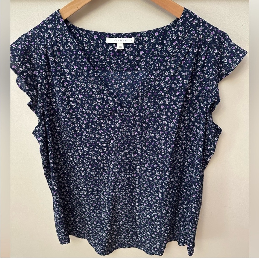 Fun 2 Fun purple  Floral Blouse stitchfix